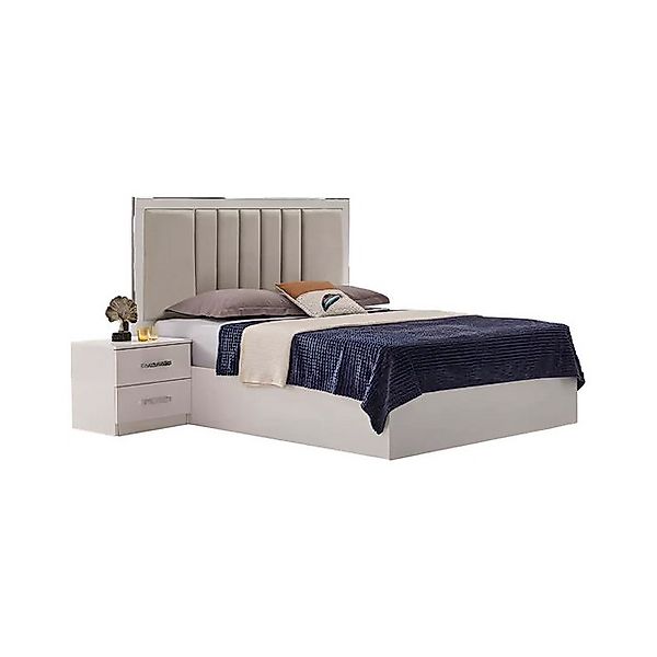 JVmoebel Bett Schlafzimmerbett Bettrahmen Doppelbett Bett Holzbett Beige Sc günstig online kaufen