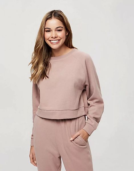 Miss Selfridge – Sweatshirt mit Rundhalsausschnitt in Mink-Braun günstig online kaufen