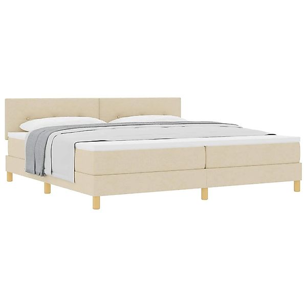 vidaXL Boxspringbett mit Matratze Creme 200 x 200 cm Stoff 3338949 günstig online kaufen