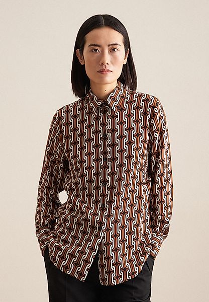 seidensticker Hemdbluse "Schwarze Rose" Langarm Kragen Druck günstig online kaufen