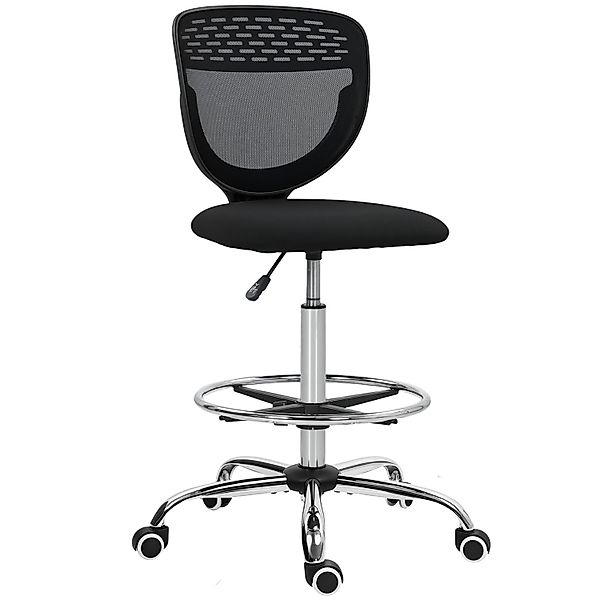 Vinsetto Bürostuhl Polyester 59L x 59B x 106-126H cm Schwarz günstig online kaufen