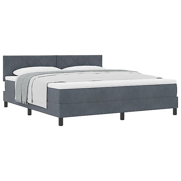 vidaXL Bett Boxspringbett mit Matratze Dunkelgrau Super King Velvet (1-tlg) günstig online kaufen