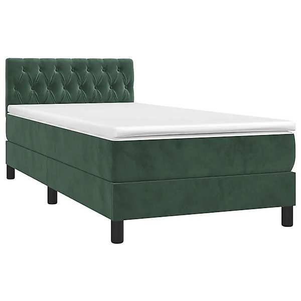 vidaXL Boxspringbett mit Matratze Dunkelgrün 100x200 cm Samt 3141470 günstig online kaufen