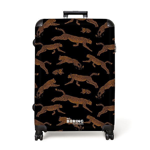 NoBoringSuitcases.com© Hartschalen-Trolley Schwarz mit Panthern 77 günstig online kaufen
