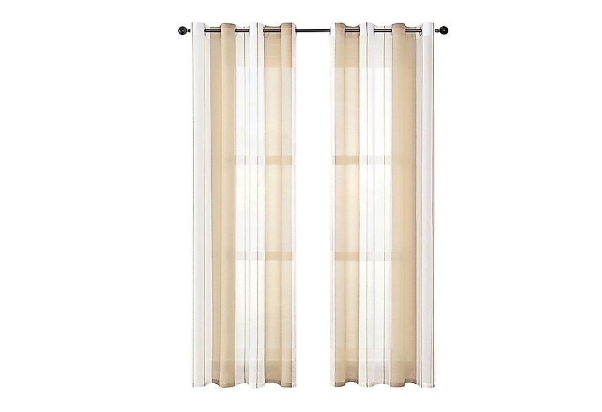 BYSURE Vorhang Gestreift Voile Vorhänge (2 St), Ösen, halbtransparent, Voil günstig online kaufen