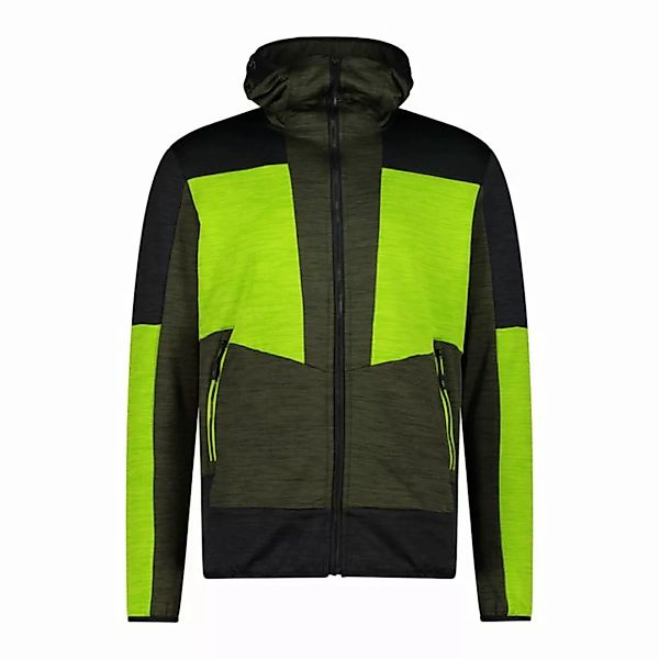 CMP Fleecejacke Man Stretch Fleece Jacket fix Hood oil green günstig online kaufen