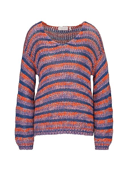 RICHROYAL Strickpullover V-Ausschnitt gestreift günstig online kaufen