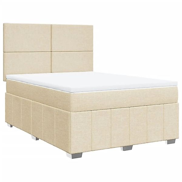 vidaXL Boxspringbett mit Matratze Creme 160x200 cm Stoff 3291717 günstig online kaufen