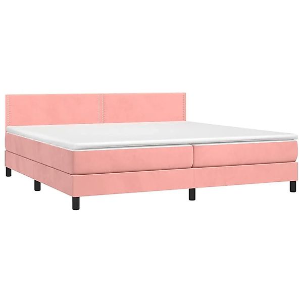 vidaXL Boxspringbett mit Matratze & LED Rosa 200x200 cm Samt 3134368 günstig online kaufen
