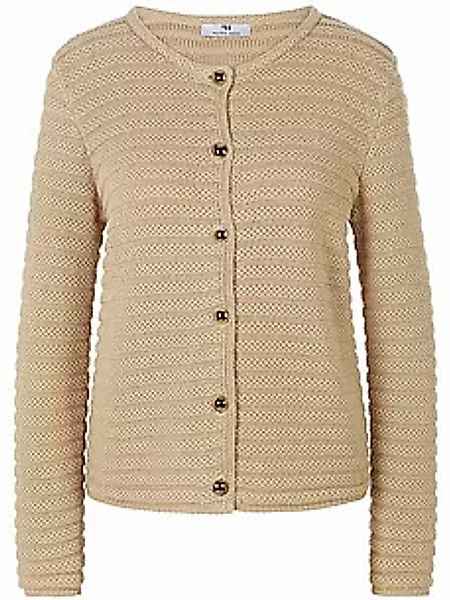 Strickjacke Rundhals-­Ausschnitt Peter Hahn beige günstig online kaufen