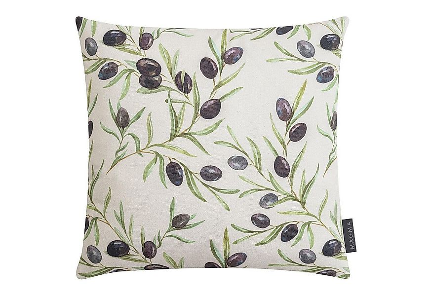 Magma Heimtex Kissenhülle OLIVEN, 40 x 40 cm, Sand, Grün, Lila, Baumwolle, günstig online kaufen