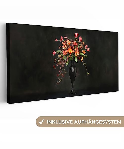 OneMillionCanvasses® Leinwandbild Panorama Ornamental - Blumenstrauß günstig online kaufen