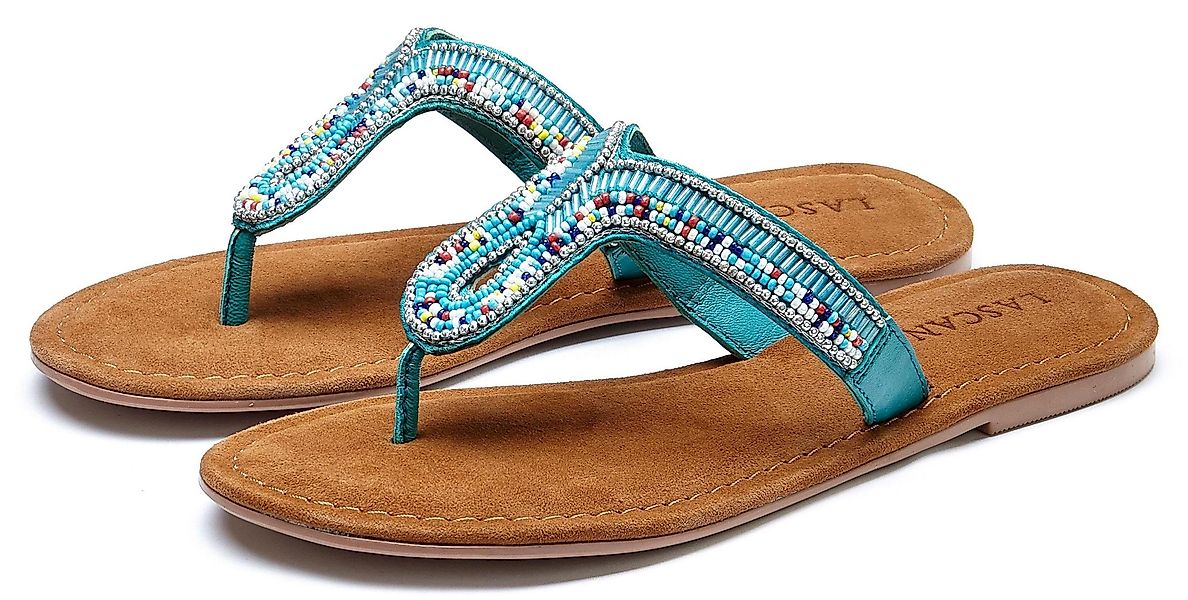 LASCANA Zehentrenner Sandale, Pantolette aus Leder günstig online kaufen
