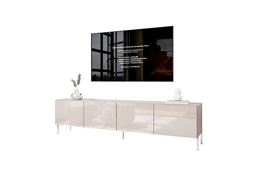 ALLHOUSE24 TV-Schrank LOGANTE 200 KASCHMIR Hochglanz auf Beinen Lowboard Me günstig online kaufen