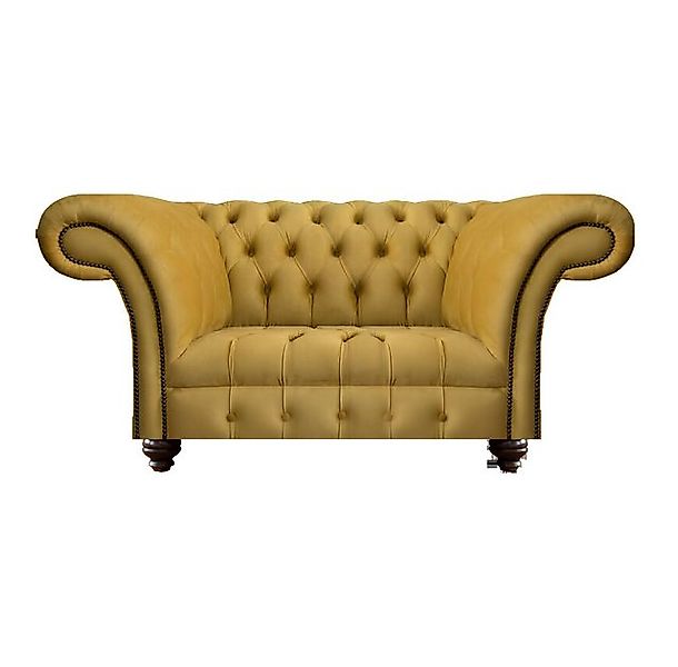 Xlmoebel Chesterfield-Sofa Zeitgemäße Gelbe Stoff-Couch im Chesterfield-Sti günstig online kaufen