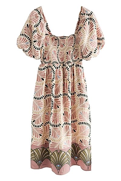 Next Midikleid Schulterfreies Midikleid mit Puffärmeln günstig online kaufen