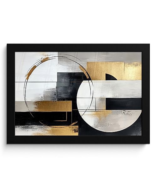 MuchoWow Poster Abstrakt - Gold - Silber - Formen - Ästhetik, (1 St), Wandb günstig online kaufen