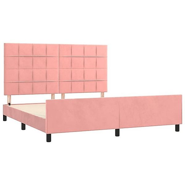 vidaXL Bettgestell Bettrahmen mit Kopfteil Rosa 180x200 cm Samt Bett Bettge günstig online kaufen