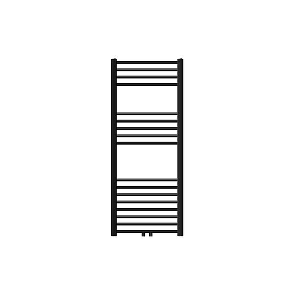 LuxeBath Badheizkörper Sahara 500x1200 mm Schwarz Matt Gerade Mittelanschlu günstig online kaufen