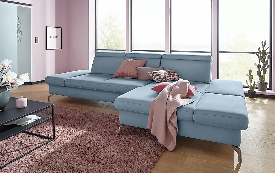 sit&more Ecksofa "Brisbane L-Form", Fußhöhe 15 cm, inklusive Sitztiefen-, A günstig online kaufen
