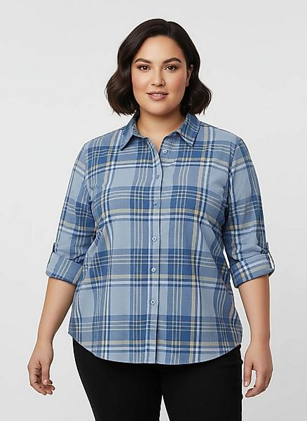 Sieh an! Klassische Bluse Karo-Bluse Langarm günstig online kaufen