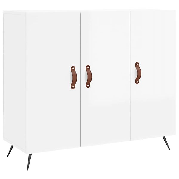 vidaXL Sideboard Hochglanz-Weiß 90x34x80 cm Holzwerkstoff 828078 günstig online kaufen