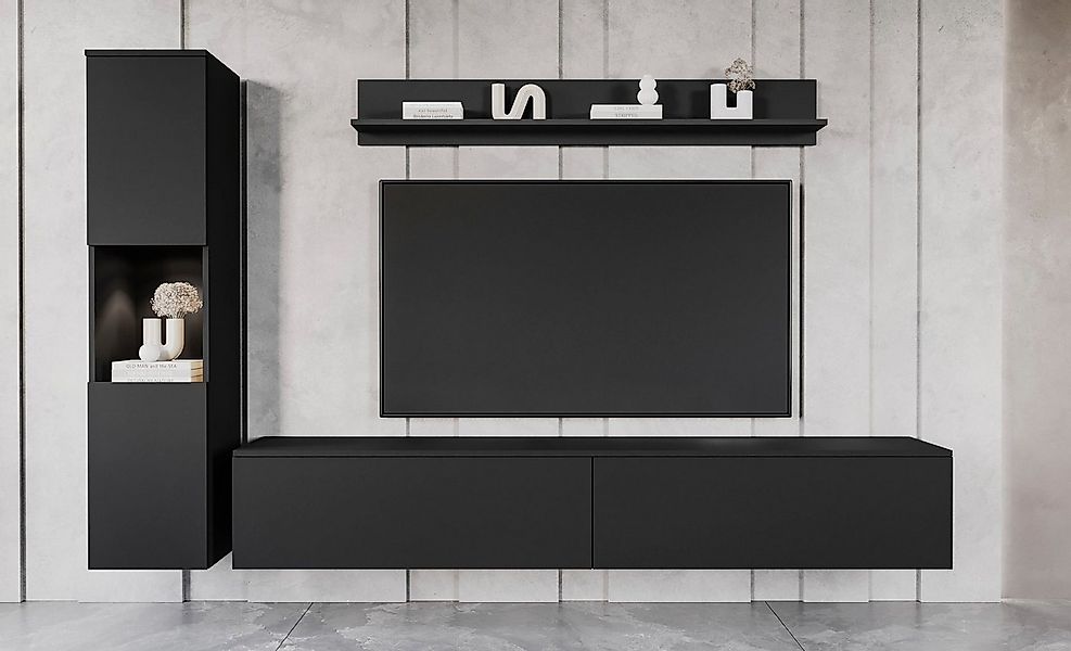 OTTO home Wohnwand PARIS, Vitrine Türanschlag links/rechts wechselbar, (Kom günstig online kaufen