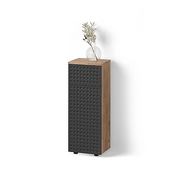 Livinity® Midischrank Ronco, Anthrazit gepunktet/Goldkraft Eiche, 30 x 81 c günstig online kaufen