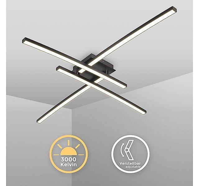 B.K.Licht Deckenleuchte LED Deckenlampe 20W 3.000K 2.200lm Schwarz - BKL141 günstig online kaufen