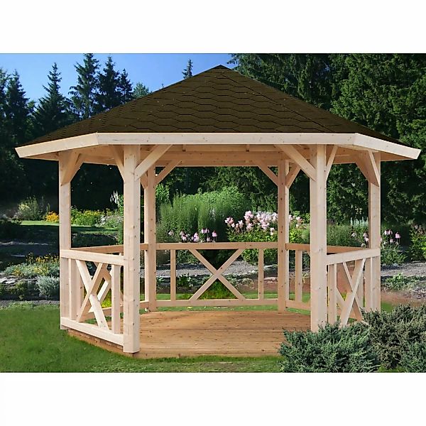 Palmako Holzpavillon "Betty", BxT: 423x423 cm, hellbraun günstig online kaufen