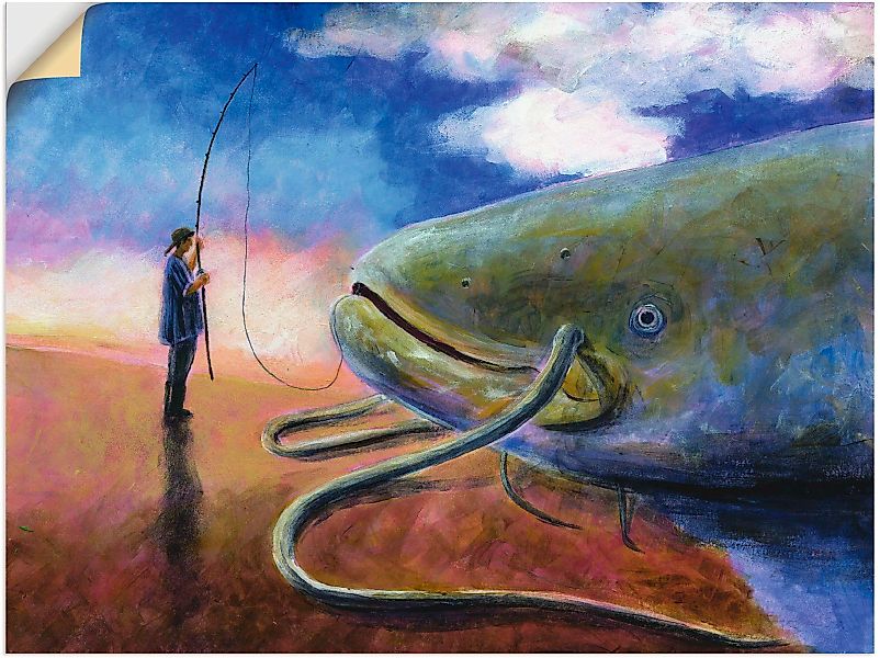 Artland Wandbild »Einen dicken Fisch an Land ziehen«, Wassertiere, (1 St.), günstig online kaufen