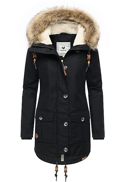 Ragwear Wintermantel Jane YOUMODO Winter Kurzmantel mit Kapuze und Kunstfel günstig online kaufen