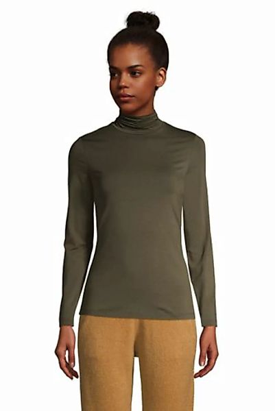 Rollkragenshirt aus Baumwoll/Modalmix, Damen, Größe: XS Normal, Grün, by La günstig online kaufen