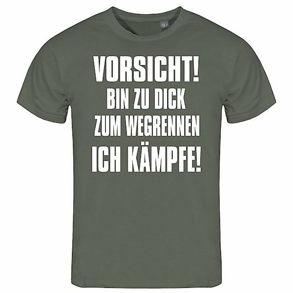 deinshirt Print-Shirt Herren T-Shirt Vorsicht bin zu dick zum wegrennen ich günstig online kaufen