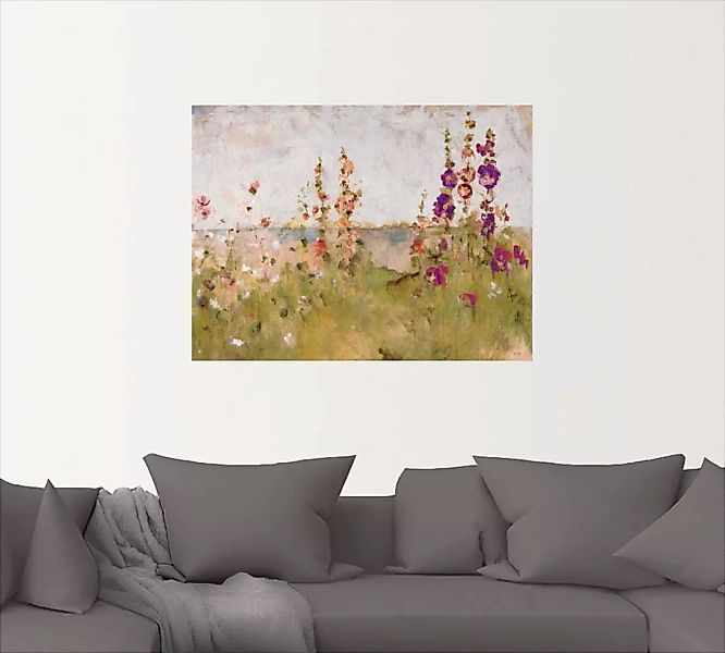 Artland Wandbild »Stockrosen am Meer«, Blumen, (1 St.), als Leinwandbild, P günstig online kaufen