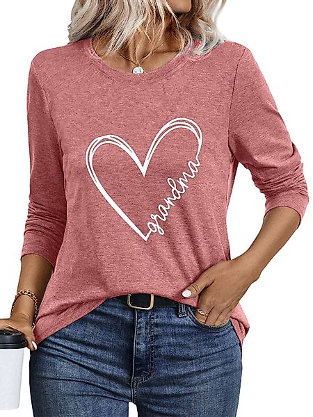 PYLIKE Rundhalsshirt Bequemes Shirt Damen Langarm günstig online kaufen