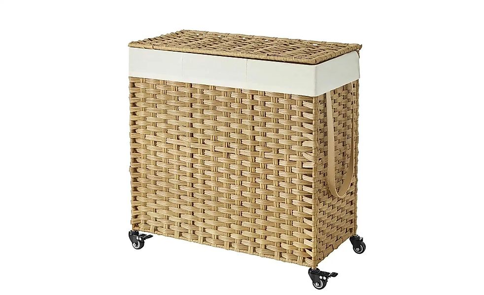 Wäschekorb   ¦ holzfarben ¦ Kunststoff,Metall,Naturfaser ¦ Maße (cm): B: 66 günstig online kaufen