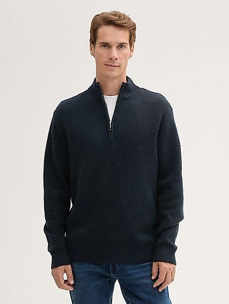 TOM TAILOR Strickpullover Troyer Strickpullover mit Logo Badge günstig online kaufen