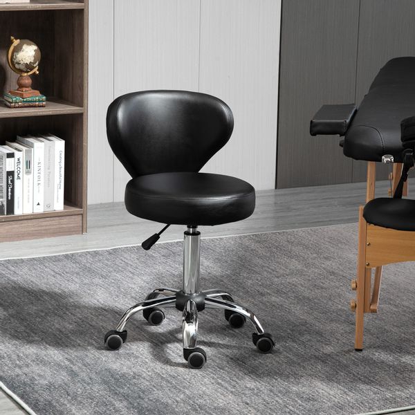 HOMCOM Rollsitz Rollhocker höhenverstellbar Salon Hocker günstig online kaufen