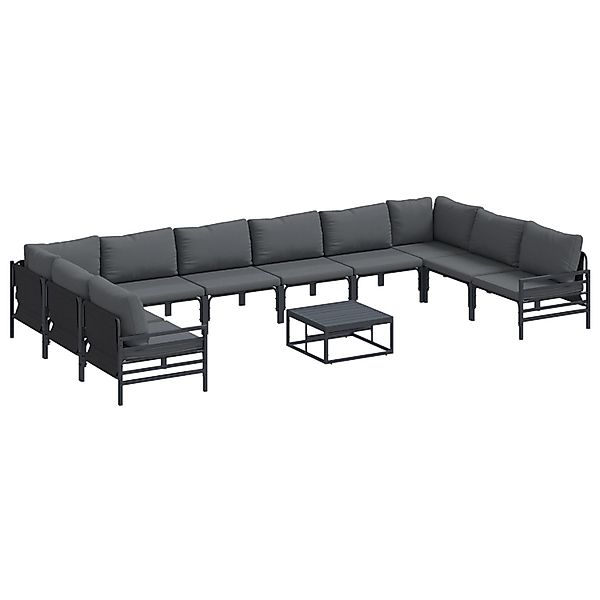 vidaXL Garten-Sofa-Set 11-Tlg Anthrazit Stahl 3379017 günstig online kaufen