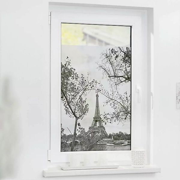 LICHTBLICK Fensterfolie Paris schwarz weiß B/L: ca. 100x180 cm günstig online kaufen