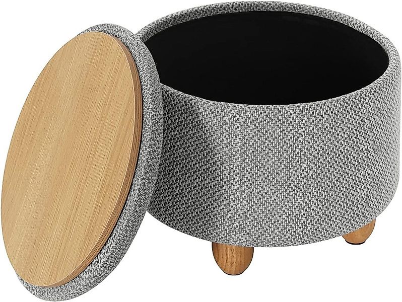 Woltu Sitzhocker (1 St), Fußhocker mit Stauraum, gepolstert, mit Leinenbezu günstig online kaufen