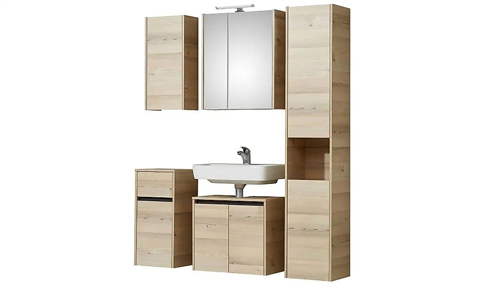 Badkombination  Dillinger See ¦ holzfarben ¦ Maße (cm): B: 130 H: 200 Schrä günstig online kaufen