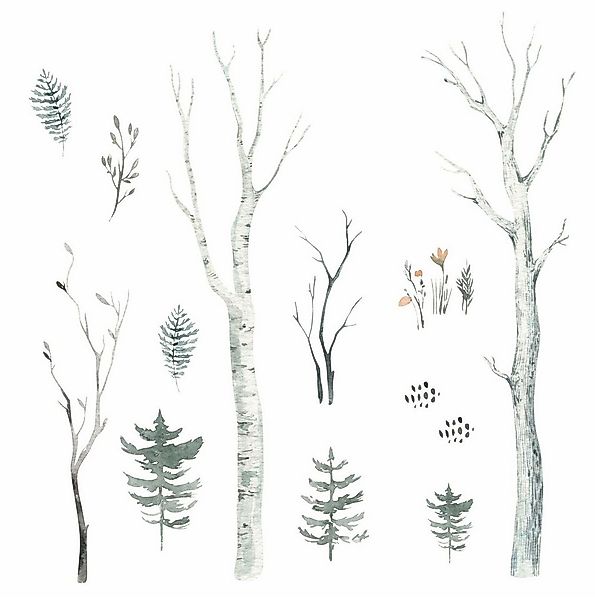 nikima Wandtattoo 204 Wandtattoo Wald Aquarell - 750 x 420 mm (PVC-Folie), günstig online kaufen