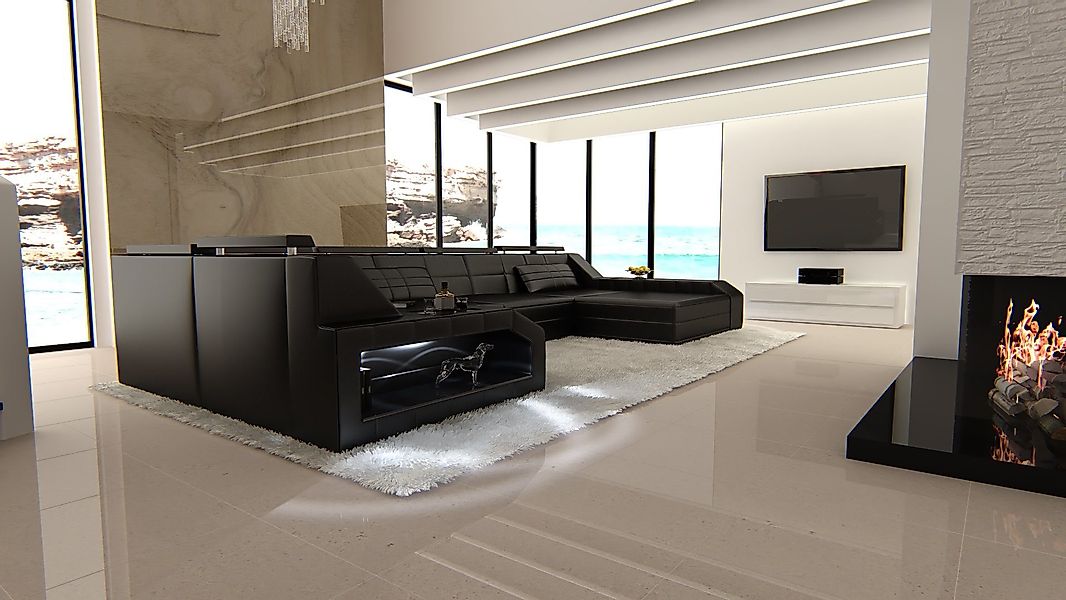 Sofa Dreams Wohnlandschaft Sofa Leder Ledercouch günstig online kaufen
