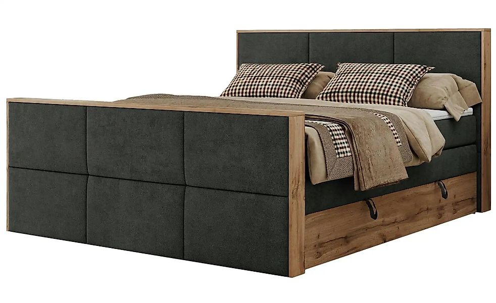 Boxspringbett mit Bettkasten Albero 2 King ¦ grau ¦ Maße (cm): B: 128 H: 11 günstig online kaufen