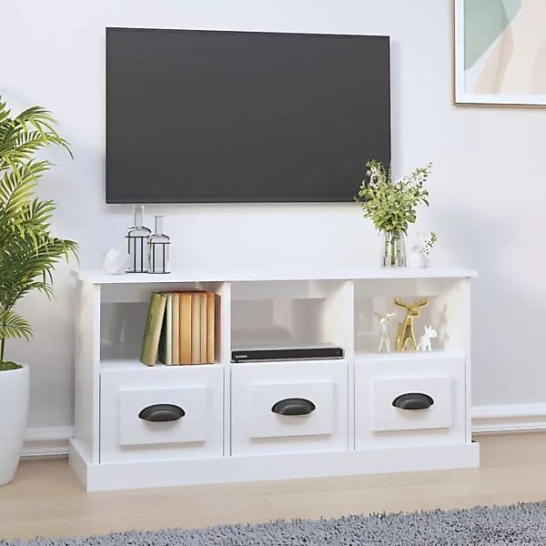 Vidaxl Tv-schrank Hochglanz-weiß 100x35x50 Cm Holzwerkstoff günstig online kaufen