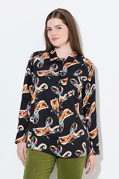 Ulla Popken Hemdbluse Hemdbluse Landhausdruck Hemdkragen günstig online kaufen