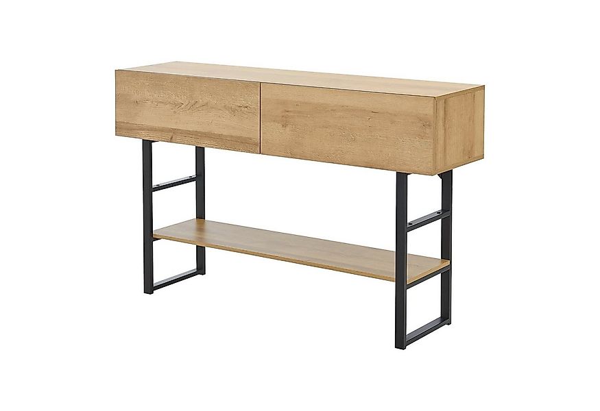 en.casa Konsolentisch, »Varberg« mit 2 Schubladen 75 x 120 x 30 cm Eicheopt günstig online kaufen