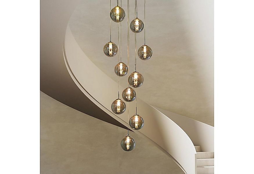 ZMH Pendelleuchte LED Höhenverstellbar Kronleuchter Glas Wohnzimmerlampe, L günstig online kaufen